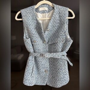 Blue Tweed Vest | Zara | Size L